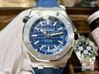 High Quality Replica Watches Audemars Piguet Royal Oak Offshore Diver Watches Blue Dial Blue Rubber strap